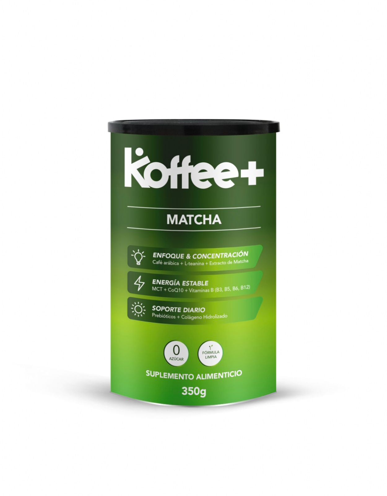 Koffee+ Matcha 350gr - 35 porciones - $21.4 por porción